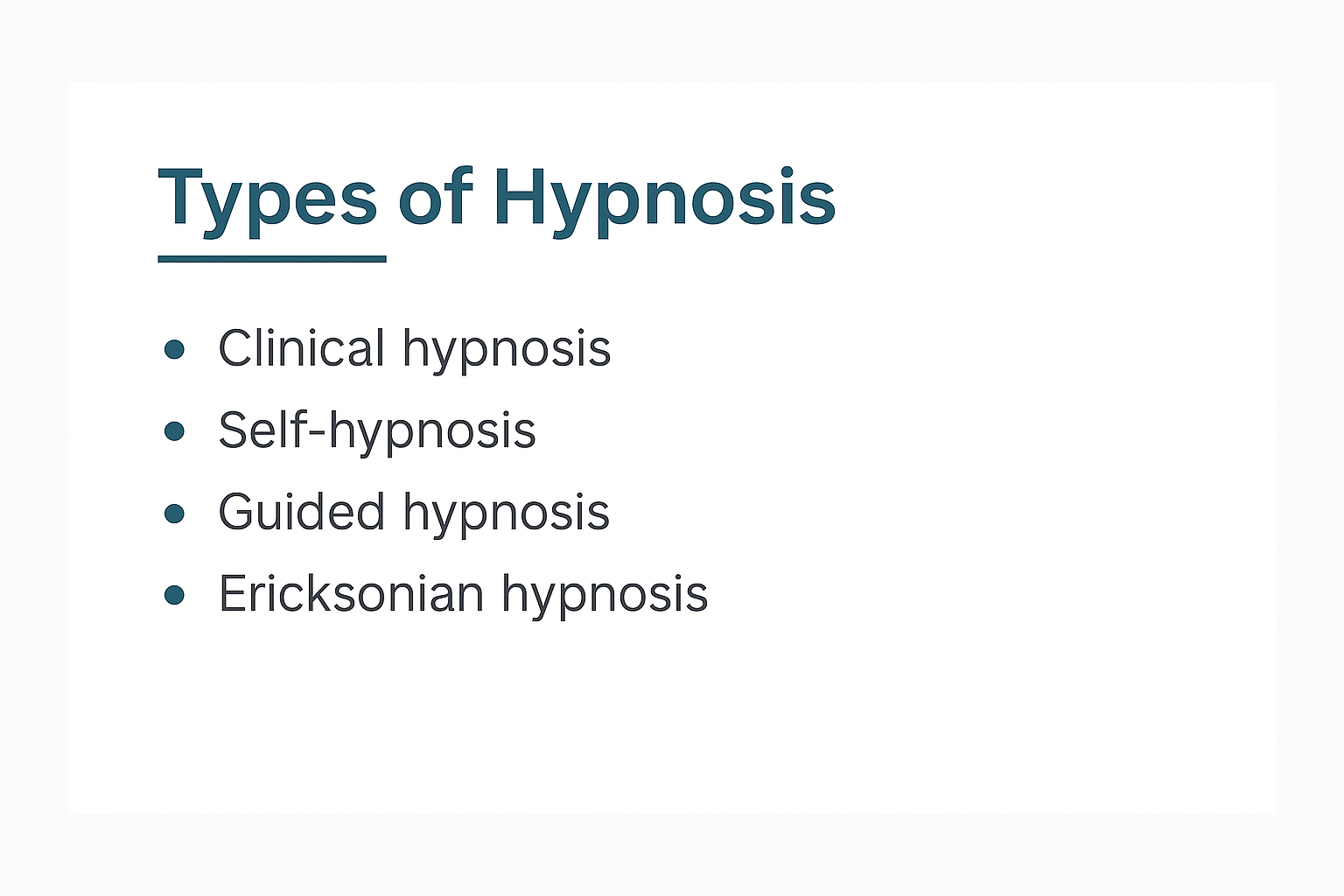 How to Start an Athletic Hypnotherapy Program Types Of Hypnosis